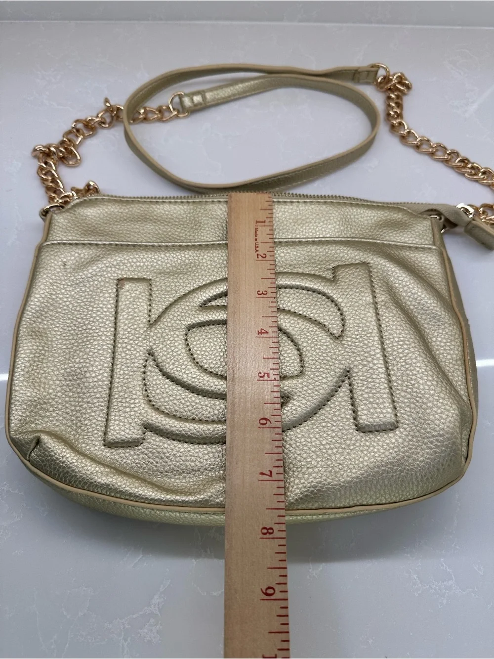 Authentic bebe Metallic Gold Crossbody Bag